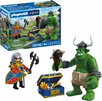 Playmobil Konstruktions-Spielset "Troll mit L&ouml;wenritterschatz (72116), Knights"