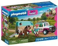 Playmobil Konstruktions-Spielset "Gel&auml;ndewagen mit Pferdeanh&auml;nger (72129), I Love