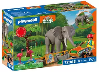 Playmobil 72068 Animals & Friends - Elefant mit Tierpfleger