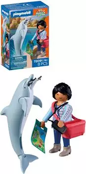 Playmobil 72091 Animals & Friends Zoo: Delfin und Besucherin