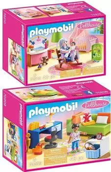 Playmobil Dollhouse 2er Set Jugendzimmer + Babyzimmer (70209+70210)