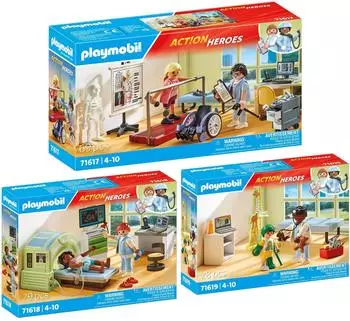 Playmobil 3er-Set Orthopädie + MRT + Kinderarzt (71617-18-19)