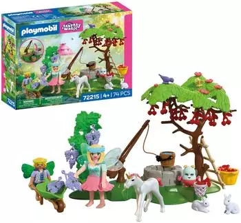 Playmobil | Fantasy & Magic | Fairy Garden with Unicorn Foal | Enchanted Garden with Fairy Fairy Boy Joyling & Cute Baby Unicorn | For Children Aged 4+ | 72215