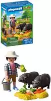 Playmobil Konstruktions-Spielset "Landwirt mit H&auml;ngebauchschwein (72171), Country"