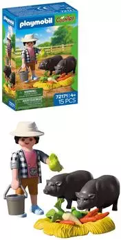 Playmobil Landwirt mit H&auml;ngebauchschwein (72171)