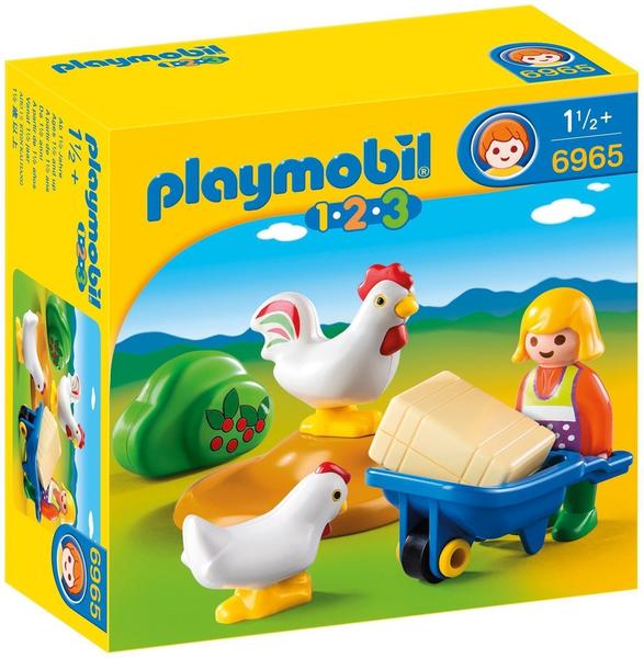 Playmobil 1.2.3 - Bäuerin mit Hühnern (6965)