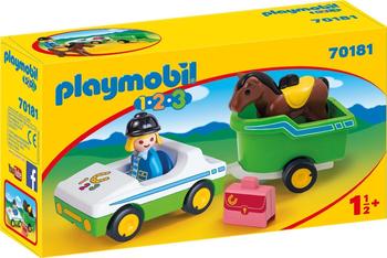 Playmobil 1.2.3 PKW mit Pferdeanhänger 70181