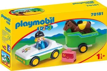 Playmobil 1.2.3 - PKW mit Pferdeanh&auml;nger (70181)