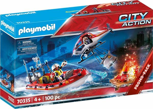 Playmobil City Action - Feuerwehr-Einsatz mit Heli und Boot (70335)