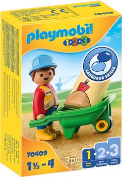 Playmobil 1.2.3 - Bauarbeiter mit Schubkarre (70409)