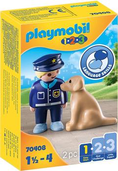 Playmobil 1.2.3 Polizist mit Hund 70408