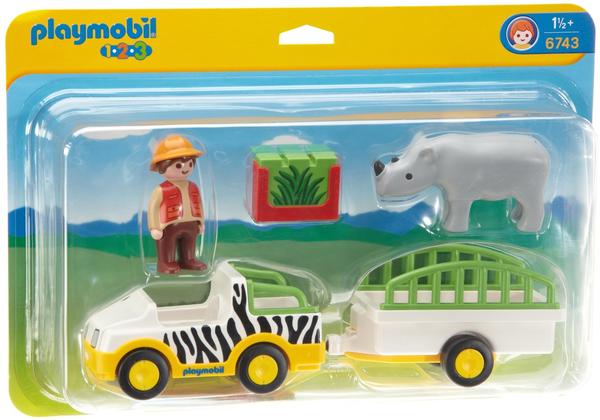 Playmobil 6743 1.2.3. Safari-Fahrzeug mit Nashorn