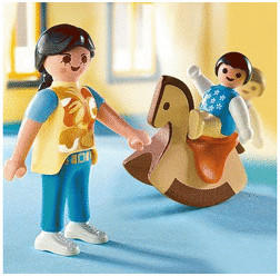 Playmobil Baby auf Schaukelpferd mit Mama (4744)
