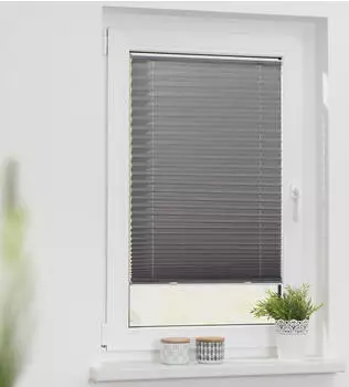 Lichtblick Haftfix-Plissee Crush-Optik 85x130cm grau