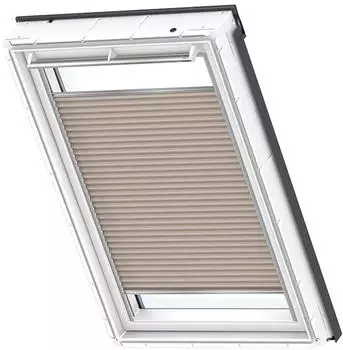 Velux Wabenplissee Uni Beige 1155, 78x98cm M04), GGU,Manuell,wei&szlig;e Schiene