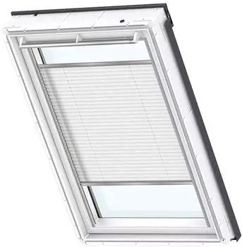 Velux Plissee Uni Wei&szlig; 1016 Faltstore, 134x98cm UK04), GGU,Manuell,wei&szlig;e Schiene