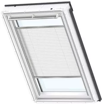 Velux Plissee Uni Wei&szlig; 1016 Faltstore, 55x78cm C02), GGU,Manuell,wei&szlig;e Schiene