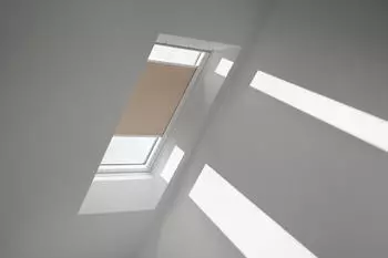 Velux Wabenplissee Uni Beige 1155, 94x140cm PK08), GGU,Manuell,wei&szlig;e Schiene