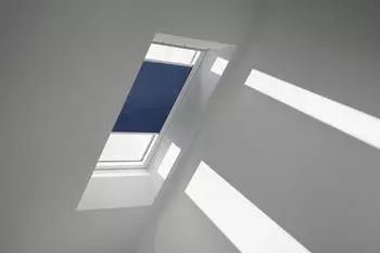 Velux Wabenplissee Uni Blau 1156 134x140cm UK08), GGU,Manuell,wei&szlig;e Schiene