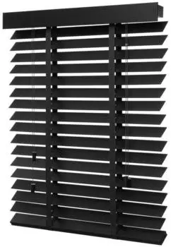 Ventanara Premium Holzjalousie matt 50mm 70x250cm schwarz