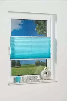 K-home Klemmfix Pisa Plissee eisblau, 90x130cm, Polyester (51919242-6)