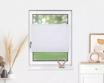 Deco-Raum Basic ohne Bohren 95x150cm Wei&szlig; Blickdicht Klemmfix
