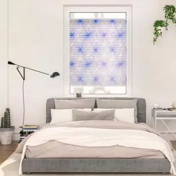 Lichtblick Plissee Klemmfix &bdquo;Flower Wheel" blickdicht, blau, 90x130cm (47368658-0)