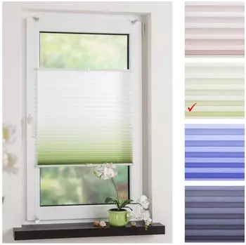 Liedeco Plissee "Farbverlauf" Klemmfix 100x130cm grün, 100% Polyester (210679-6)