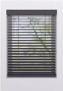 Soluna Ariane Jalousie 50mm PVC-Lamellen Holzoptik anthrazit 90x130cm (95132748-0)