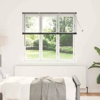vidaXL Jalousie schwarz 130x145cm Aluminium