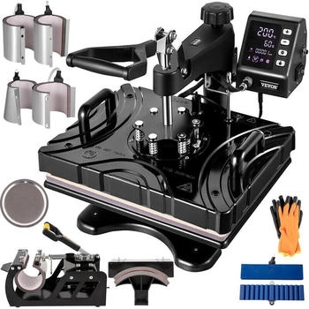 VEVOR 10 in 1 Textilpresse 38 x 30 cm schwarz (DGNTHJSHY2938HSO1)