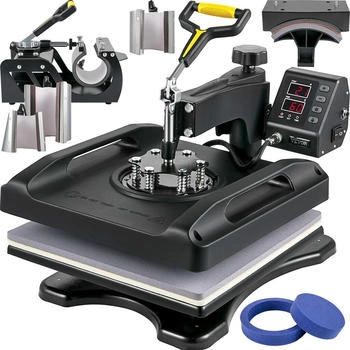VEVOR Textilpresse 1200 W 8-in1 38 x 38 cm