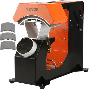 VEVOR Hut-Heizpresse Mützen-Heizpresse 3 Heizpads Sublimationstransfer 350W