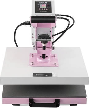 VEVOR Hitzepresse 38x38cm Ausziehbare Presse T-Shirts Rosa