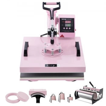 VEVOR Hitzepresse 38x38cm 8 in 1 Tumbler Presse T-Shirts Rosa