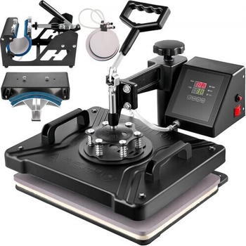 VEVOR Transferpresse 5 in 1 38x30cm T-shirt Presse mit Digitaler LED-Temperatur- und Zeitcontroller