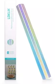 LOKLiK Permanent Adhesive Vinyl Holographic 30.5 x 90 cm Iridescent Silver (SG-JST-0784-US-L-B2B)