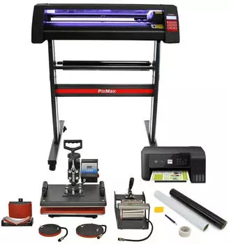 MonsterShop LED 720mm Schneideplotter & 5 in 1 Hitzepresse & Drucker im Set mit Software (27192)