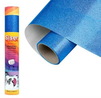 Siser selbstklebende Glitzerfolie Blau (1FEPSVGL-LB-3015)