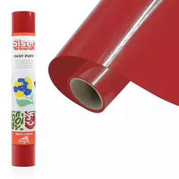 Siser Easy Puff - Rot 50 x 30 cm Thermotransfer-Vinyl Thermotransfer-Vinyl 3D Effekt für Schneideplotter