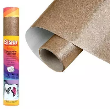 Siser EasyPSV Glitter - Thermotransfer - Vinyl Glitter Gold 150 x 30 cm zur Personalisierung von Gegenständen und harten Oberflächen für Schneideplottern