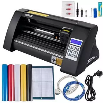 VEVOR Vinyl Schneideplotter 375 mm Folienschneider Max. Schnittbreite 285 mm Plottermaschine Signmaster-Software Plotter Windowskompatibel