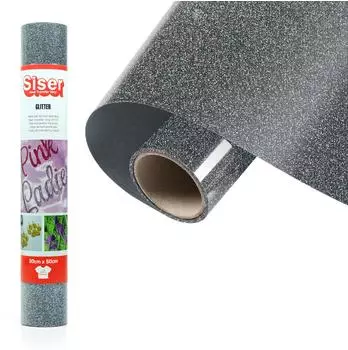 Siser Transferfolie für Cad-Cut Schnittbreite 30cm Silber-Schwarz (1FGLITT-BS-3050)