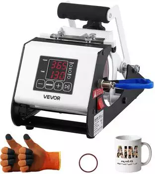 VEVOR Tassenpresse Sublimationsdruck max. 444ml, wei&szlig;-schwarz
