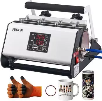 VEVOR Tassenpresse Sublimationsdruck max. 887ml, wei&szlig;-schwarz