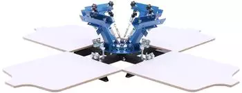 VEVOR Siebdruckmaschine 4-Farben 4-Stationen-Siebdruckpresse 540x450 mm 360&deg; Drehbar Pr&auml;zise Positionierung Pulverbeschichteter Kohlenstoffstahl