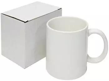 MonsterShop Sublimationstassen 11oz, weiß, polymerbeschichtet, mit Präsentationsboxen, 36er-Set (10609)