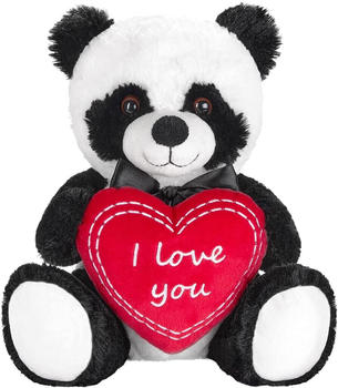 Brubaker Panda Plüschbär mit Herz Rot - I Love You 25 cm