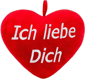 Brubaker Plüschkissen in Herzform - Isch Liebe Disch - Rot 32 cm