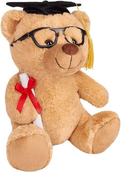 Brubaker Teddy Plüschbär mit Brille, Diplom und Doktorhut 25 cm